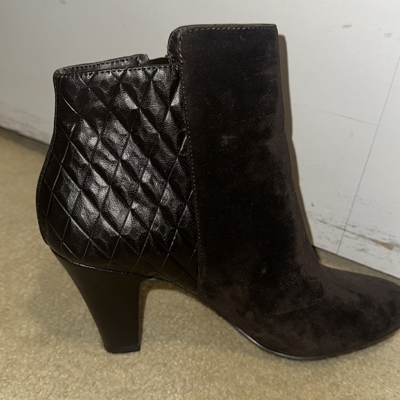 BCBG brown suede Quilted Ankle Boots - Picture 3 of 6